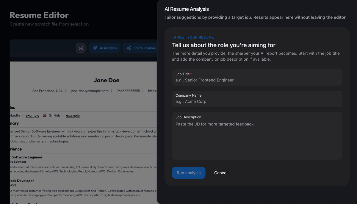 AI Analysis demo animation